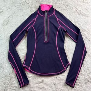 Lululemon Womens Size 4 Reversible Run U Turn Pullover 1/2 Zip Jacket Pink Purpl